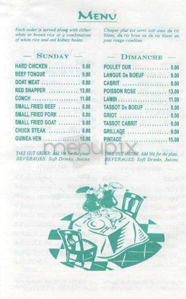 La Soliel - New York, NY menu_pic