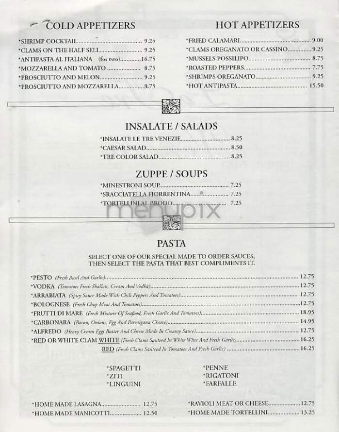 Le Tre-Venezie - New York, NY menu_pic