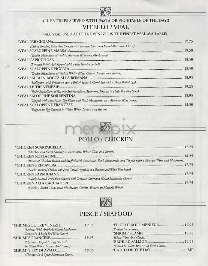Le Tre-Venezie - New York, NY menu_pic