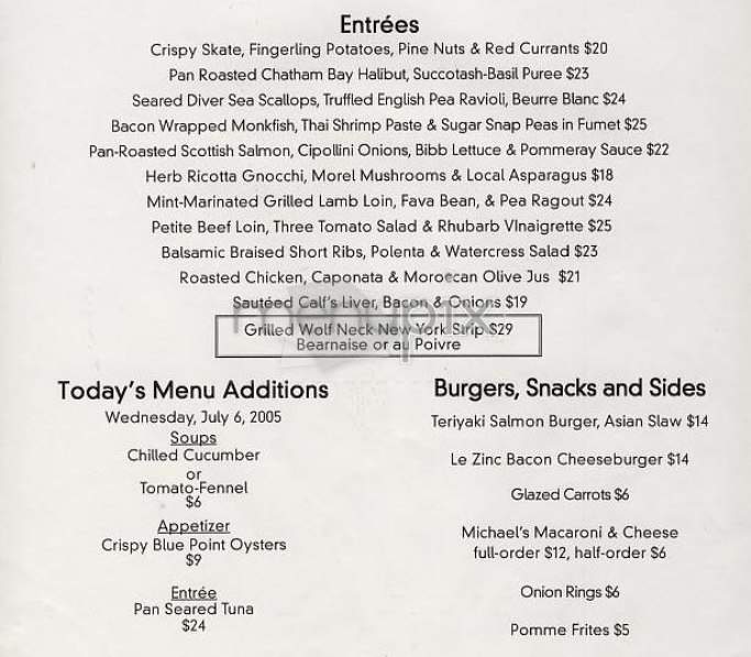 /301803/Le-Zinc-New-York-NY - New York, NY