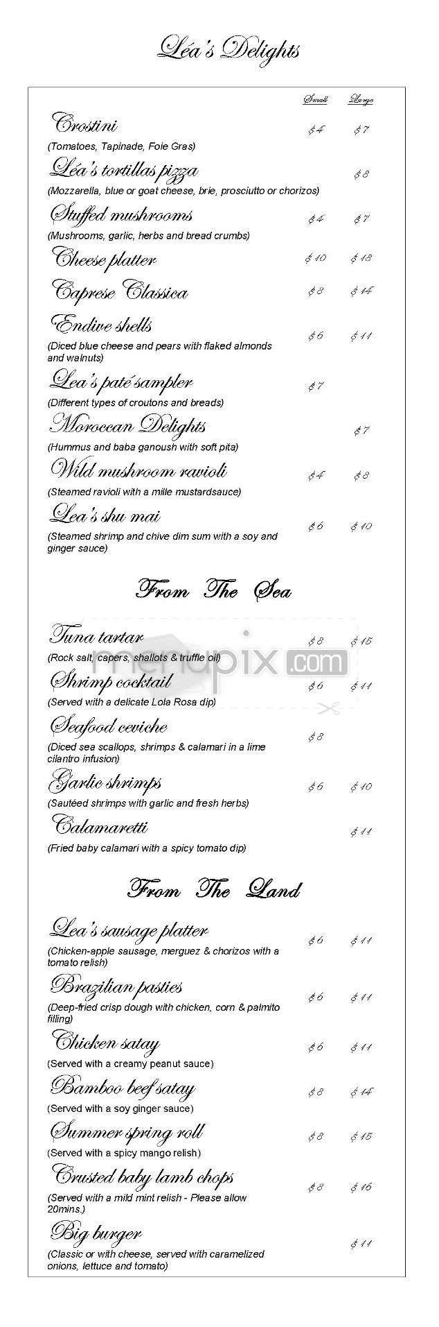 Lea - New York, NY menu_pic