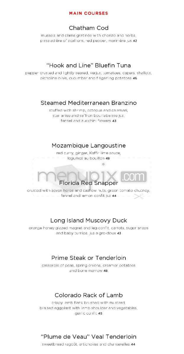 Le Cirque - New York, NY menu_pic