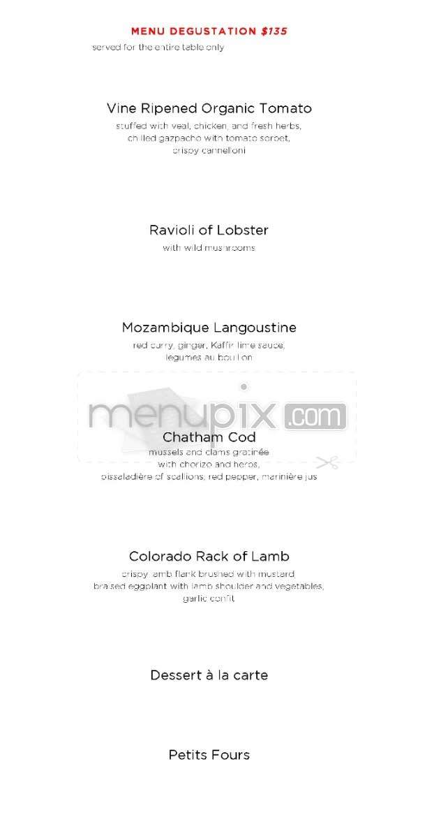 Le Cirque - New York, NY menu_pic