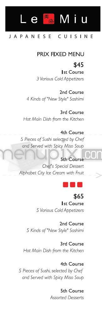 Le Miu - New York, NY menu_pic
