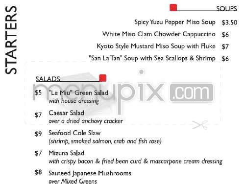Le Miu - New York, NY menu_pic