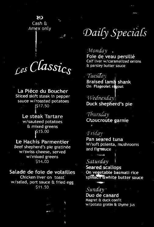 Le Pere Pinard - New York, NY menu_pic