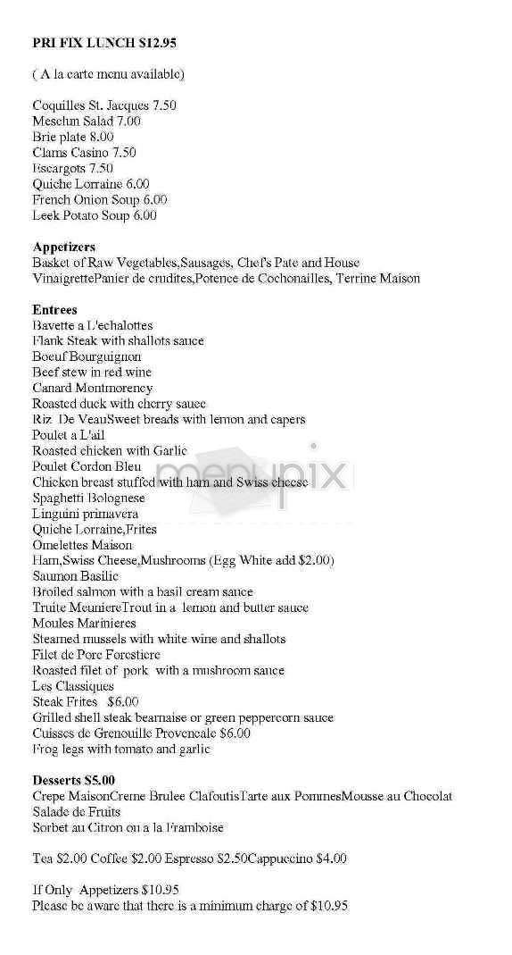 Les Sans Culottes - New York, NY menu_pic
