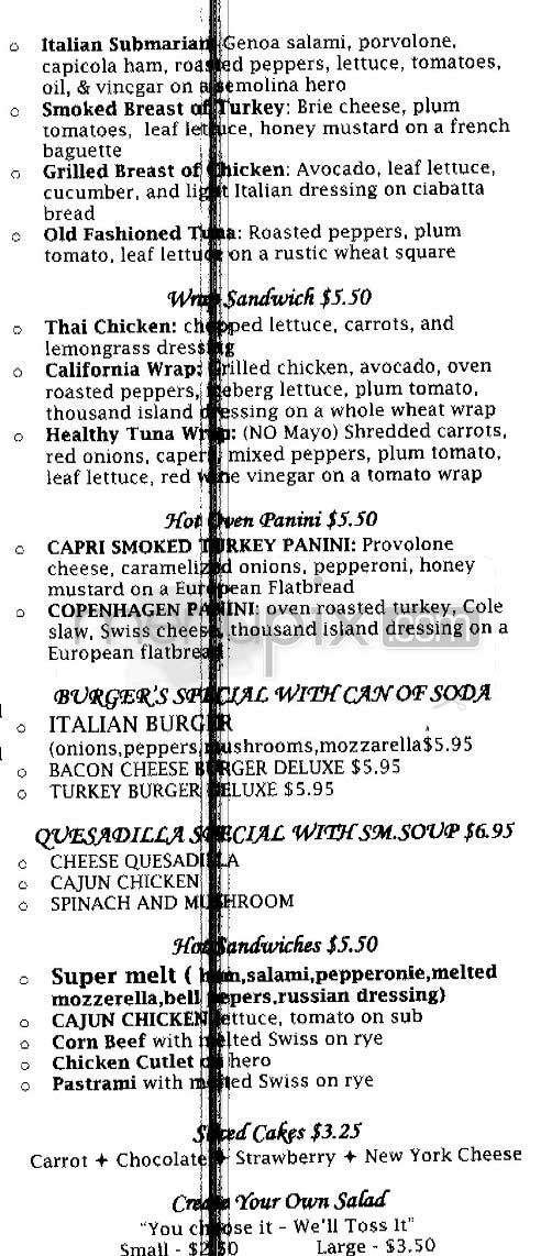 Liberty Cafe - New York, NY menu_pic