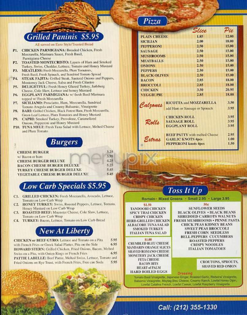Liberty Deli & Pizzeria - New York, NY menu_pic