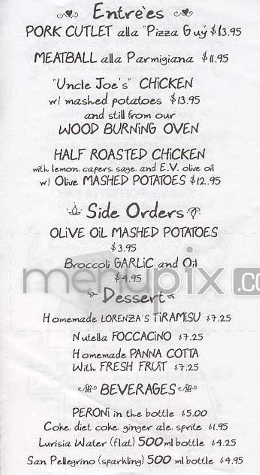 Lil' Frankies Pizza - New York, NY menu_pic