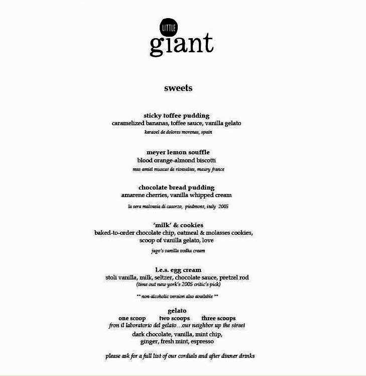 Little Giant - New York, NY menu_pic