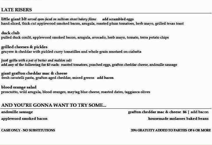 Little Giant - New York, NY menu_pic