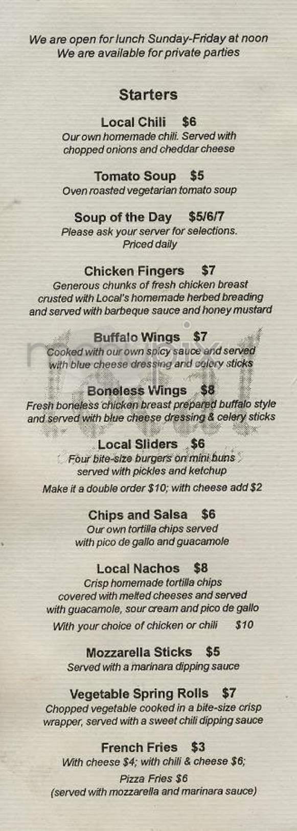 Local - Niagara Falls, ON menu_pic