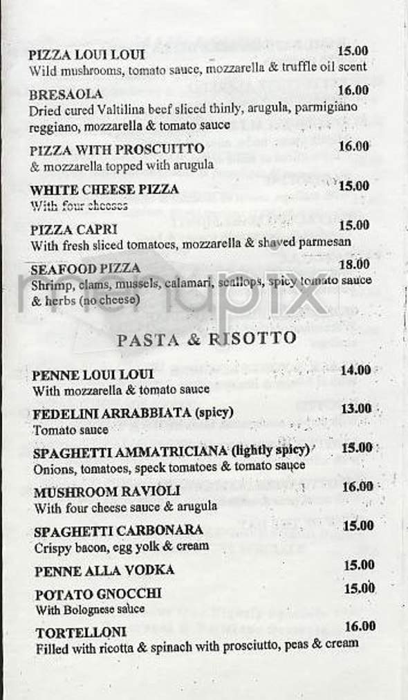 Loui Loui Cafe - New York, NY menu_pic