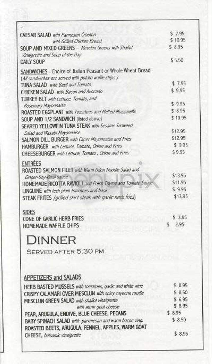 Louie's West Side Cafe - New York, NY menu_pic