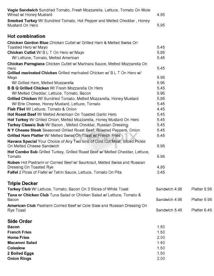Lucky Star Cafe - New York, NY menu_pic