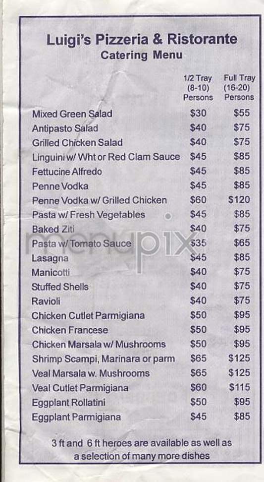 Luigi's NYC - New York, NY menu_pic