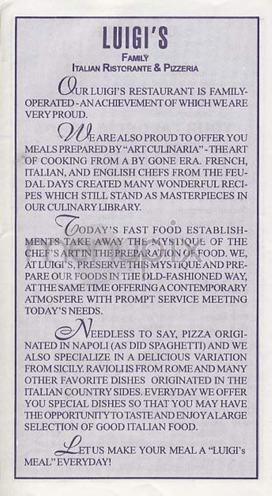 Luigi's NYC - New York, NY menu_pic