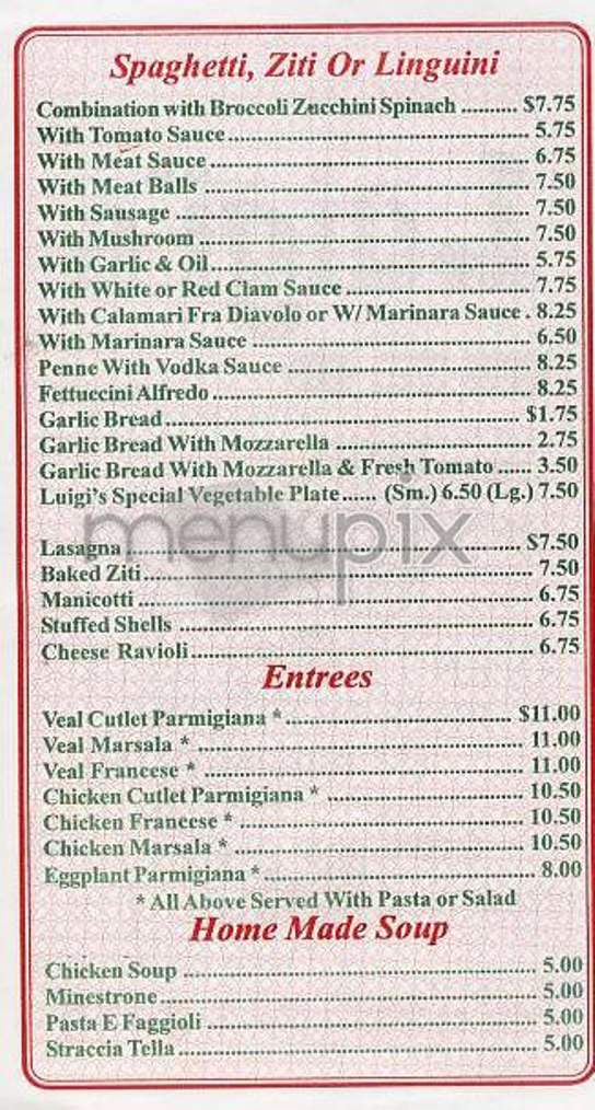 Luigi's Pizza - New York, NY menu_pic