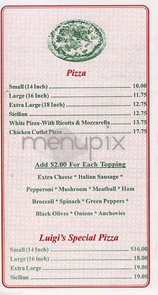 Luigi's Pizza - New York, NY menu_pic