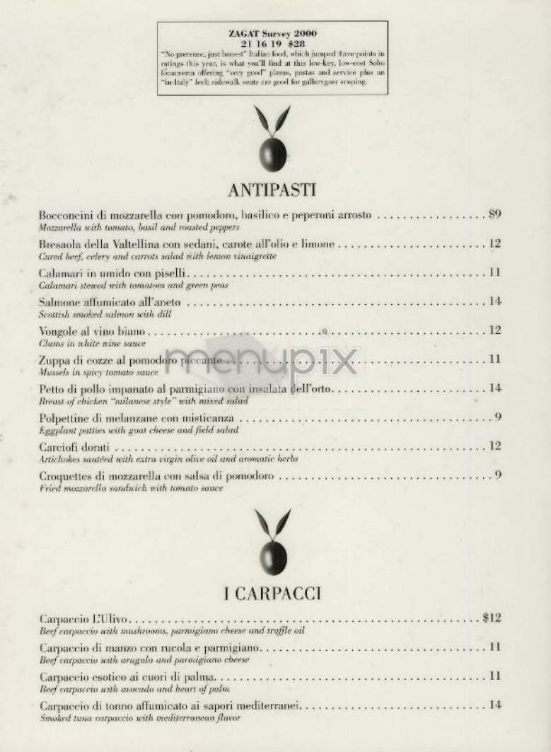 L'ulivo Focacceria - New York, NY menu_pic