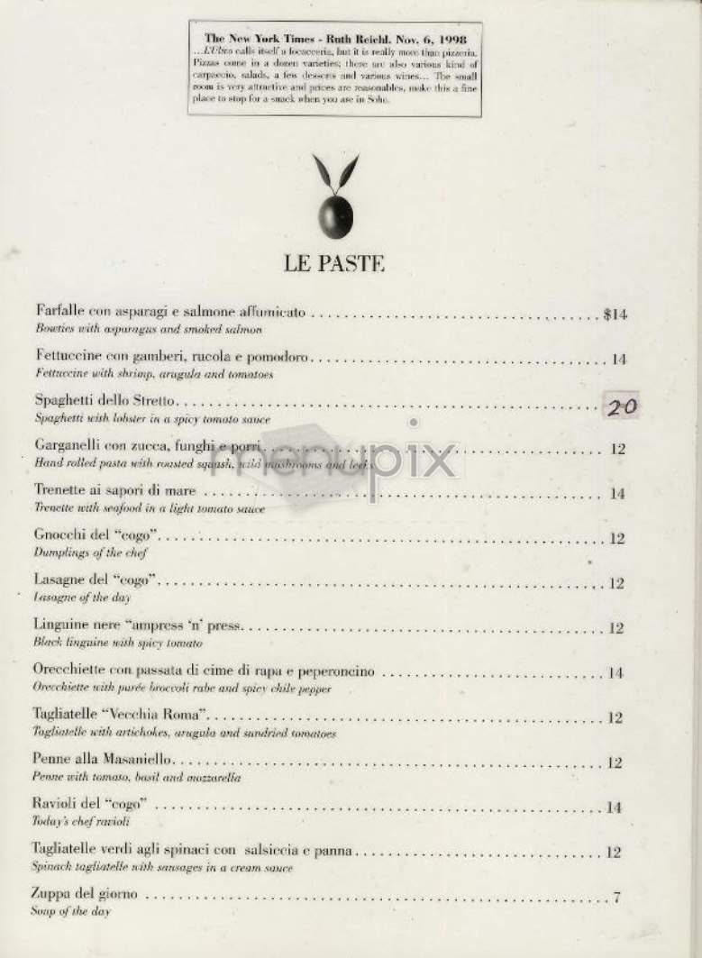 L'ulivo Focacceria - New York, NY menu_pic