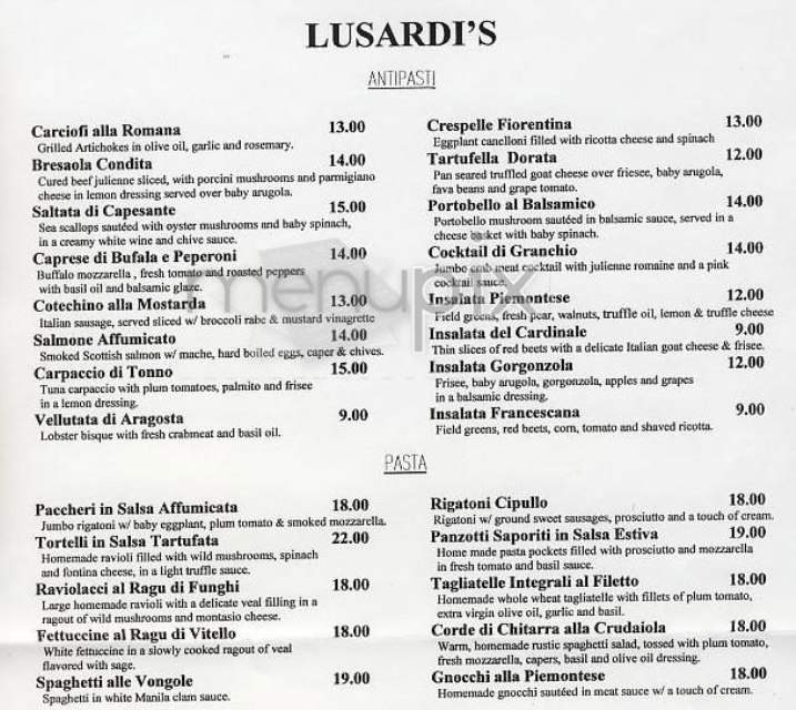 Lusardi's - New York, NY menu_pic