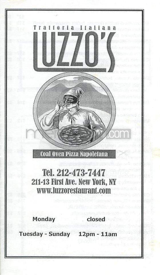 Luzzo's - New York, NY menu_pic