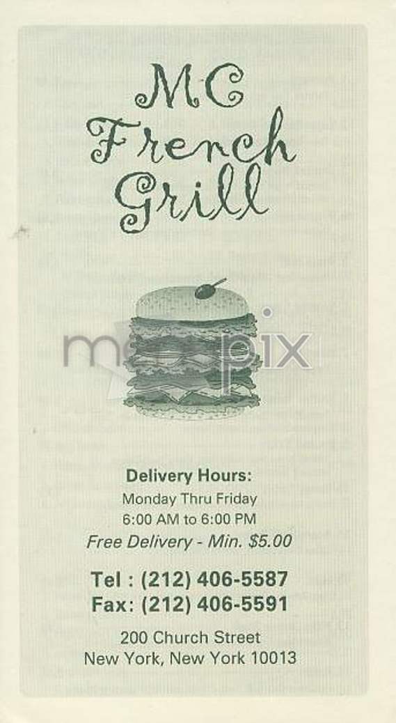 MC French Grill - New York, NY menu_pic