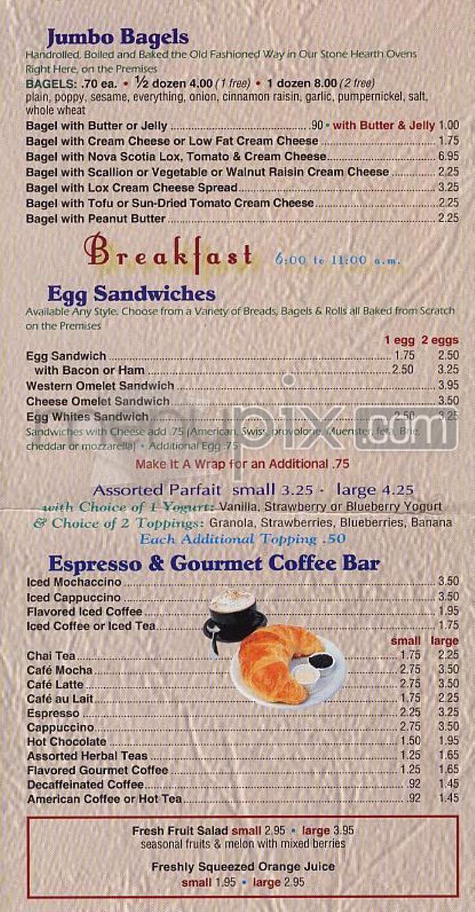 Murray Hill Bagel Cafe - New York, NY menu_pic