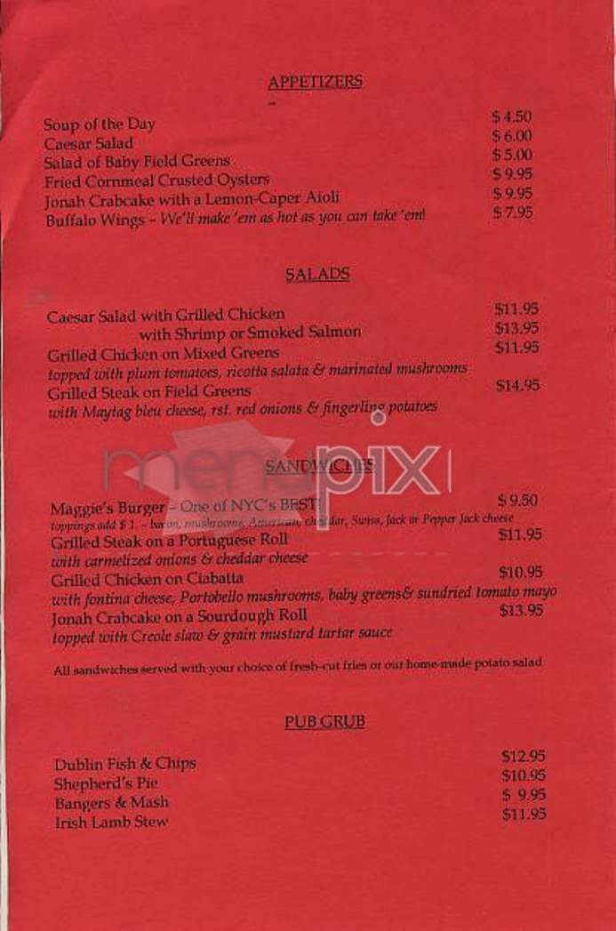Maggie's Place - New York, NY menu_pic