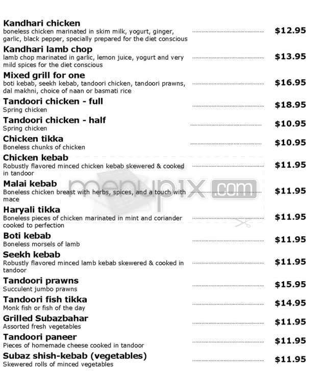 Malika - New York, NY menu_pic