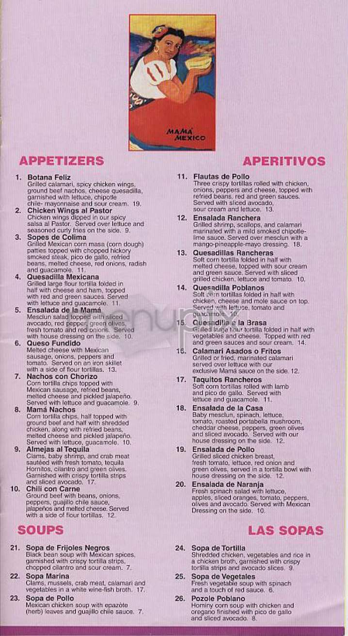 Mama Mexico - New York, NY menu_pic