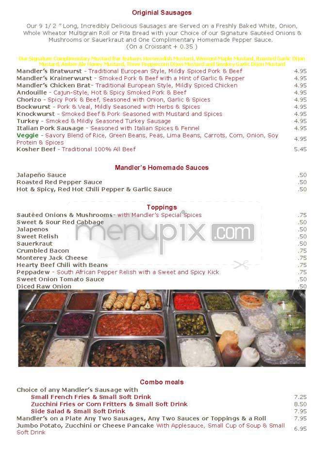 Mandeler's - New York, NY menu_pic