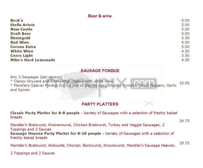 Mandeler's - New York, NY menu_pic