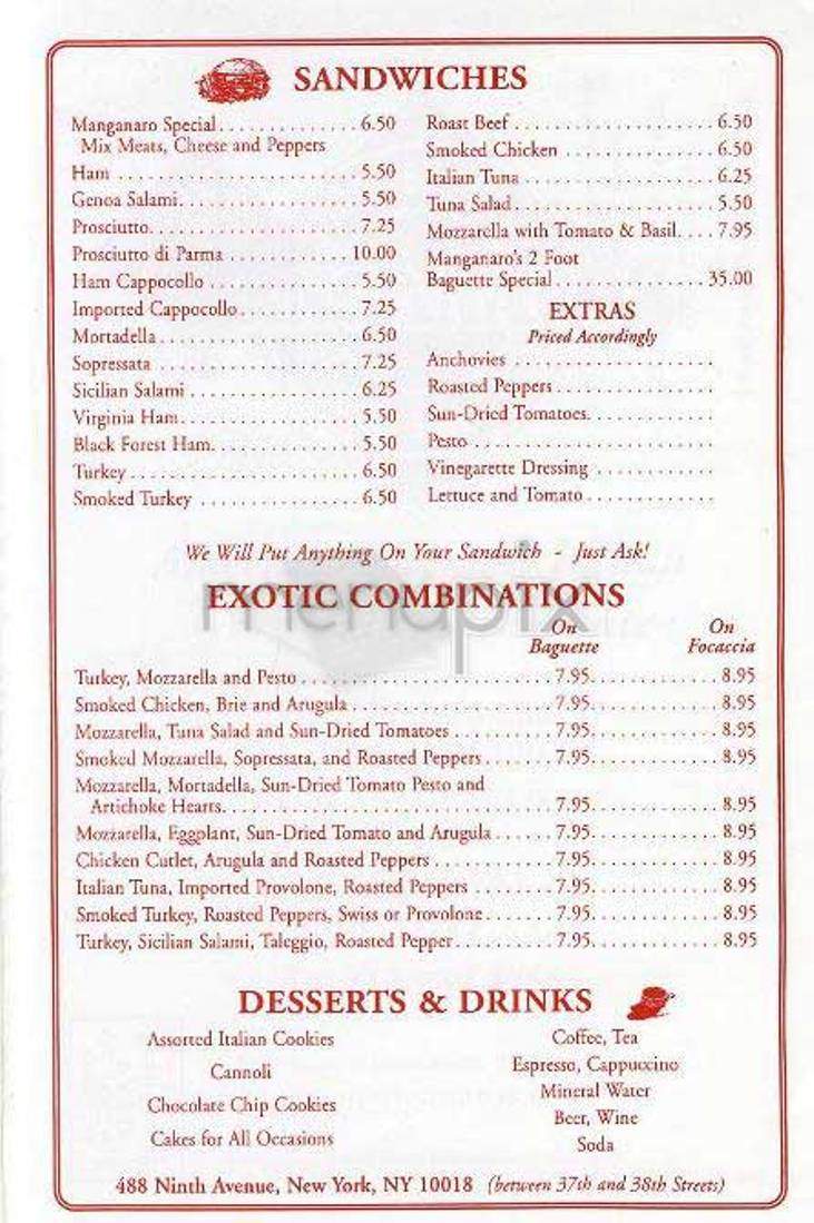 Manganaro - New York, NY menu_pic
