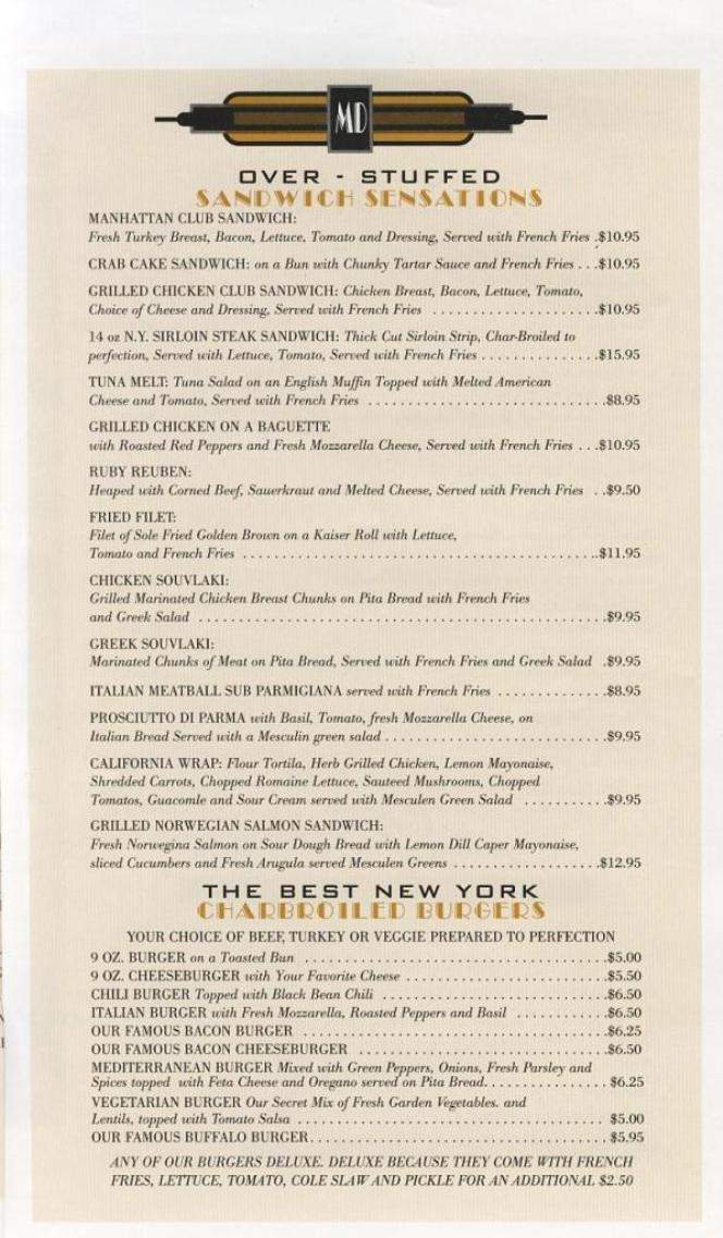 Manhattan Diner - New York, NY menu_pic