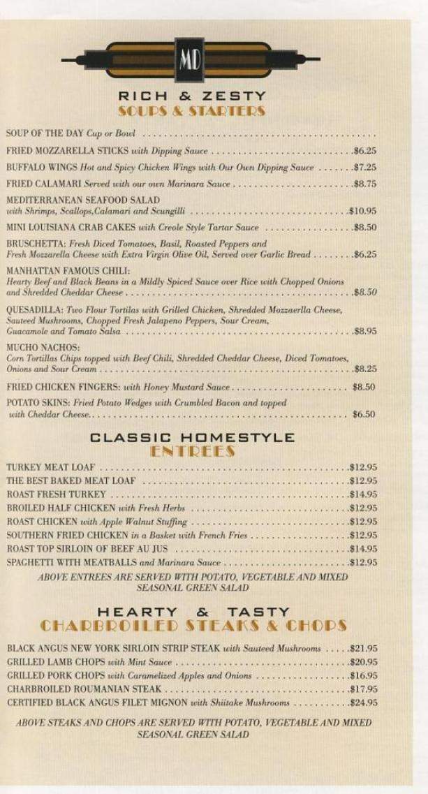 Manhattan Diner - New York, NY menu_pic