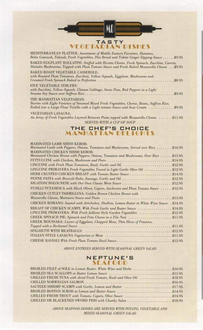 Manhattan Diner - New York, NY menu_pic