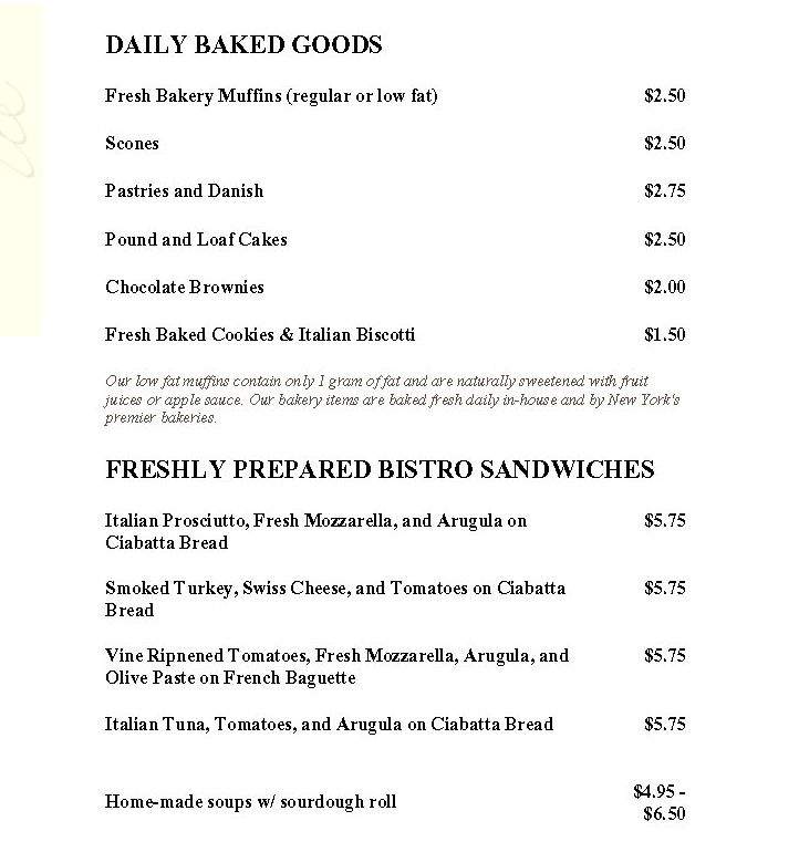 Manhattan Expresso Cafe - New York, NY menu_pic