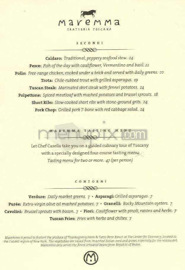 Maremma - New York, NY menu_pic
