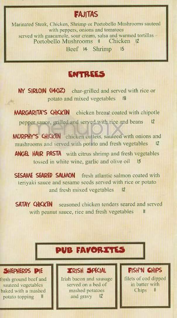 Margarita Murphy's - New York, NY menu_pic