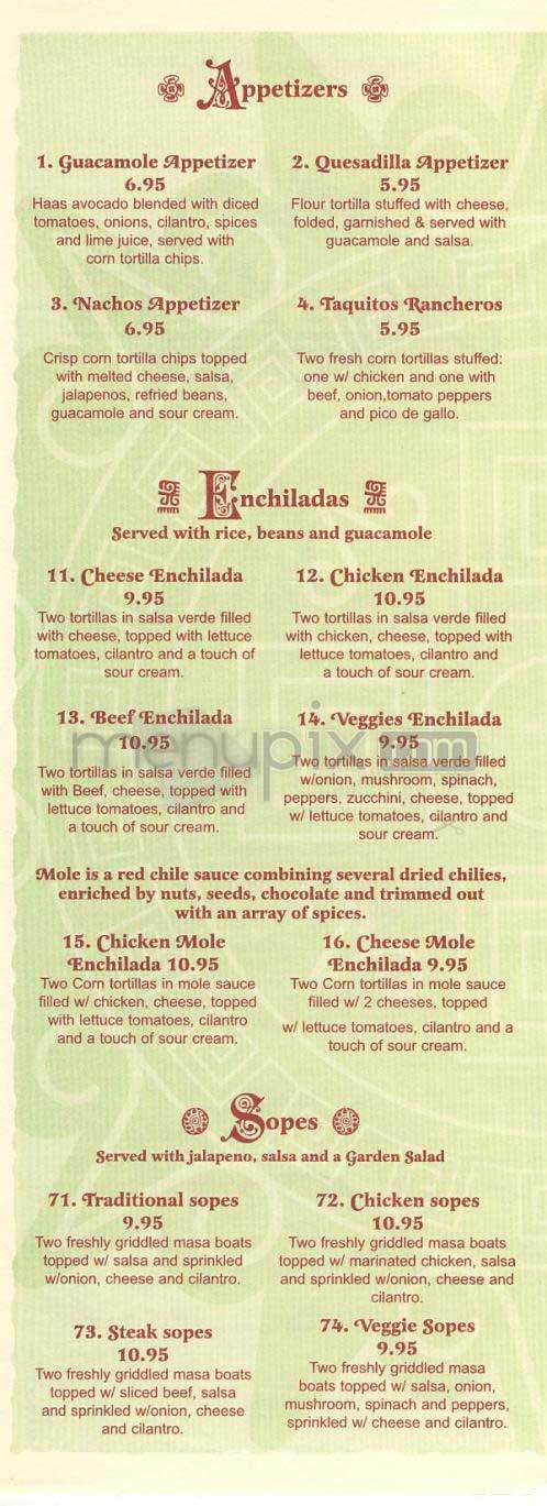 Mariachi - New York, NY menu_pic