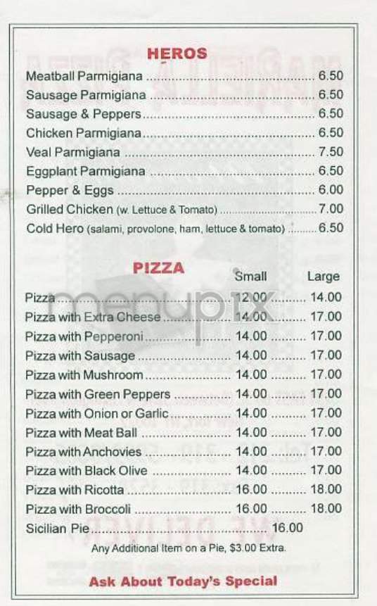 Mariella Pizza - New York, NY menu_pic
