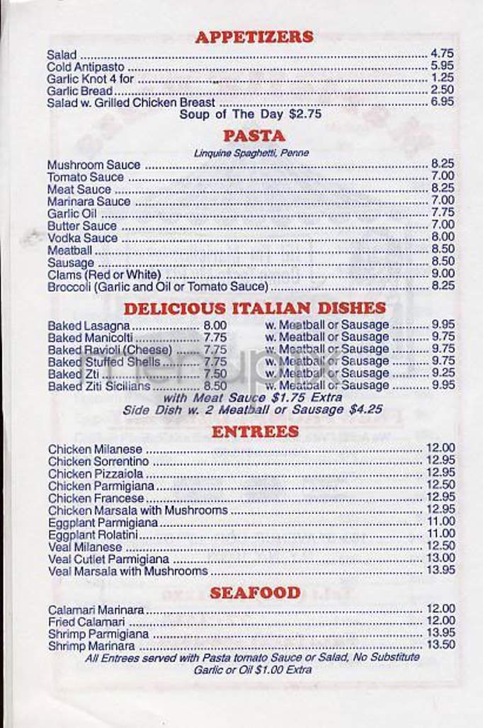 Mariella Pizza - New York, NY menu_pic
