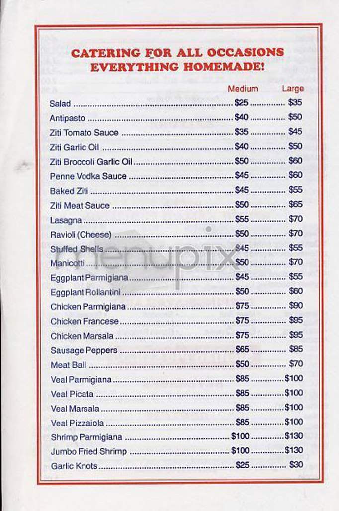 Mariella Pizza - New York, NY menu_pic