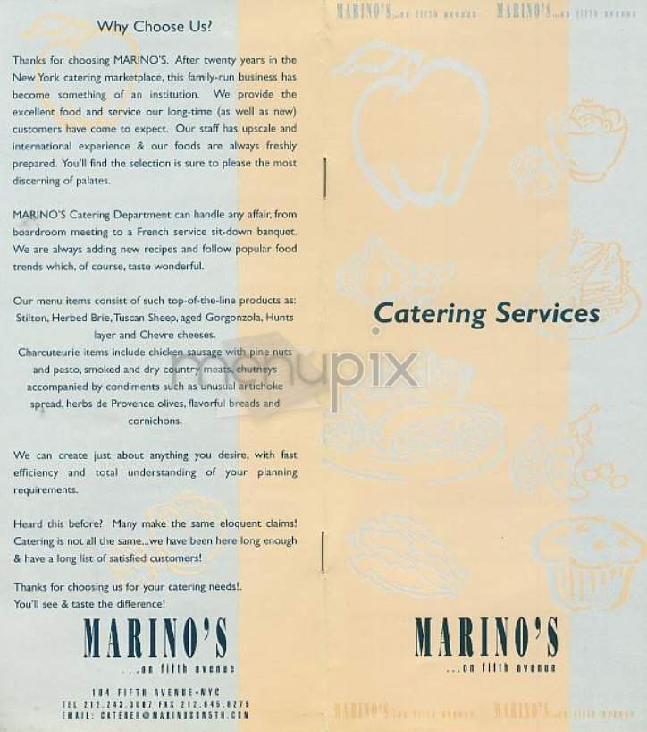 Marino's On 5th Avenue - New York, NY menu_pic