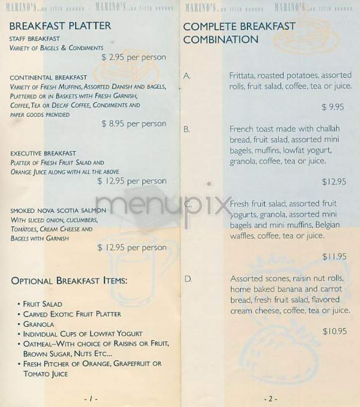 Marino's On 5th Avenue - New York, NY menu_pic
