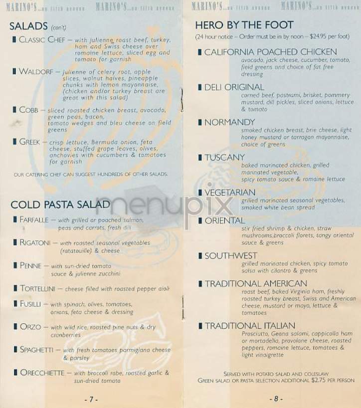 Marino's On 5th Avenue - New York, NY menu_pic