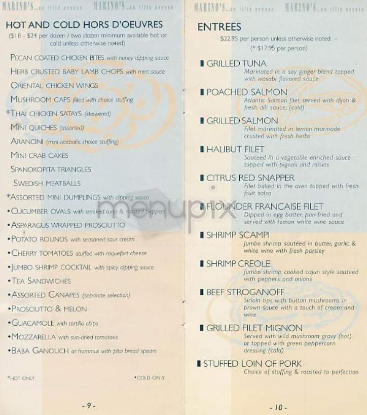 Marino's On 5th Avenue - New York, NY menu_pic